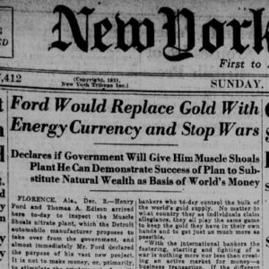 100 years ago henry ford proposed energy currency to replace gold