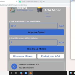 ADA MINER - JUST LAUNCHED MINUTES AGO!! GET IN EARLY BEFORE CONTRACT BLOWS UP!! #CARDANO #ADA