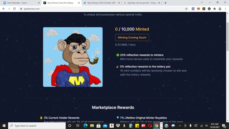APE HEROES – 100X NFT ON BINANCE SMART CHAIN?! AND PAYS BNB DIVIDENDS FOREVER?!