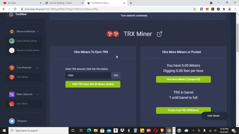 TRON MINER – JUST LAUNCHED!! 3% PER DAY ON YOUR TRX DEPOSIT!!