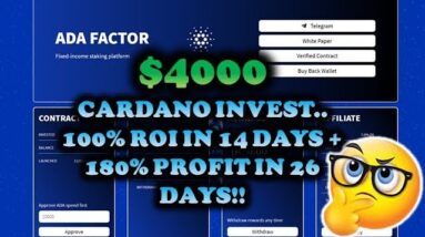 WHY I JUST THREW $4K INTO ADA FACTOR - FIXED RATE DAILY PERCENTAGES 😏💰 Gotta Play To WIN!!