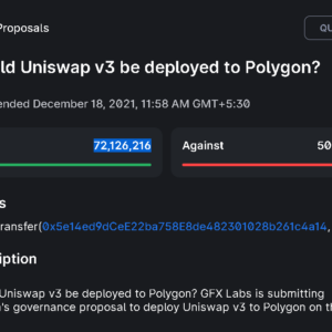uniswap v3 contracts deployment on polygon approved with 99 3 consensus