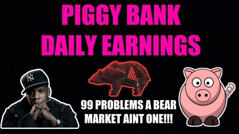 PIGGY BANK DAILY EARNINGS! 99 PROBLEMS A BEAR MARKET AINT ONE!!!
