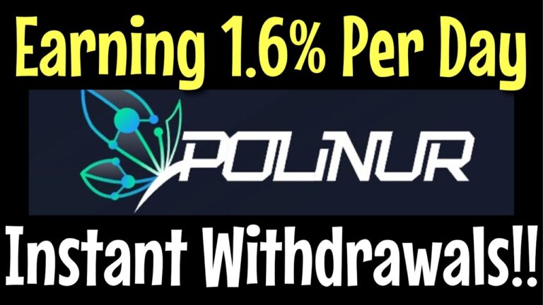 POLINUR – QUICK UPDATE AND ANOTHER INSTANT WITHDRAWAL – EARN 1.4% TO 2.4% DAILY